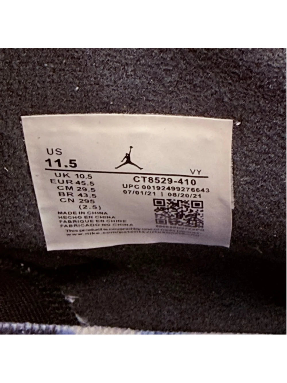 Nike Air Jordan Retro 6 UNC White‎ UNC Home Sneakers Men's Size 11.5